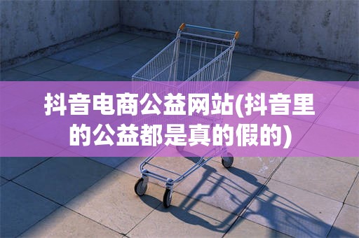 抖音电商公益网站(抖音里的公益都是真的假的)