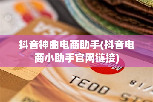 抖音神曲电商助手(抖音电商小助手官网链接)