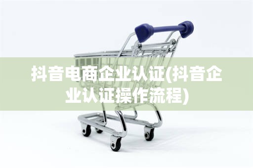 抖音电商企业认证(抖音企业认证操作流程)