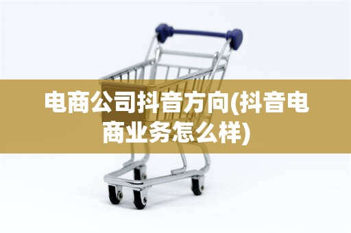 电商公司抖音方向(抖音电商业务怎么样)