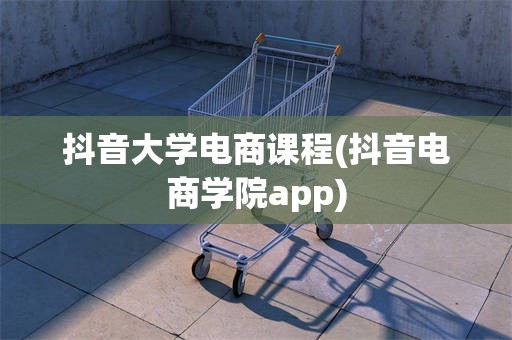 抖音大学电商课程(抖音电商学院app)