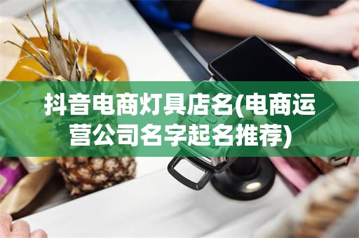 抖音电商灯具店名(电商运营公司名字起名推荐)