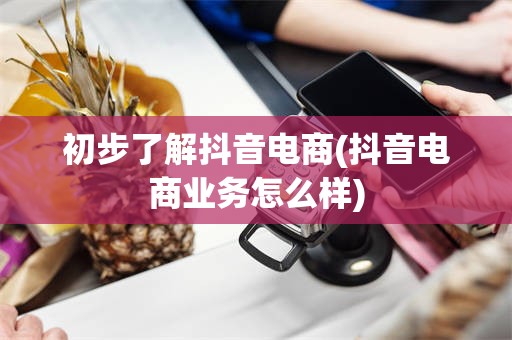 初步了解抖音电商(抖音电商业务怎么样)