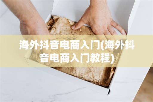 海外抖音电商入门(海外抖音电商入门教程)