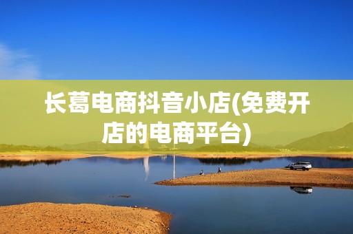 长葛电商抖音小店(免费开店的电商平台)